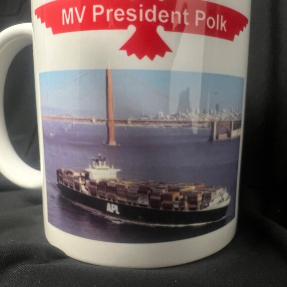 MV President Polk Navy Cargo Ship Coffee‎ Cup Mug 11 Oz Personalized James 3.75" - Picture 2 of 5